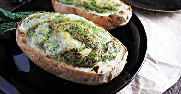 Twice-Baked Broccoli-and-Kale-Stuffed Potatoes